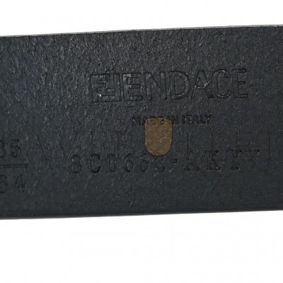 VERSACE X FENDI CALFSKIN FENDACE LOGO BELT 85 34 BLACK 1276246 (94*4*3cm)