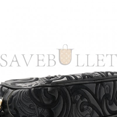 VERSACE NAPPA EMBROIDERED BAROQUE PALAZZO CAMERA BAG BLACK  (21*15*6cm)