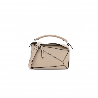 LOEWE GRAINED CALFSKIN SMALL PUZZLE BAG SAND (24*16.5*10.5cm) 
