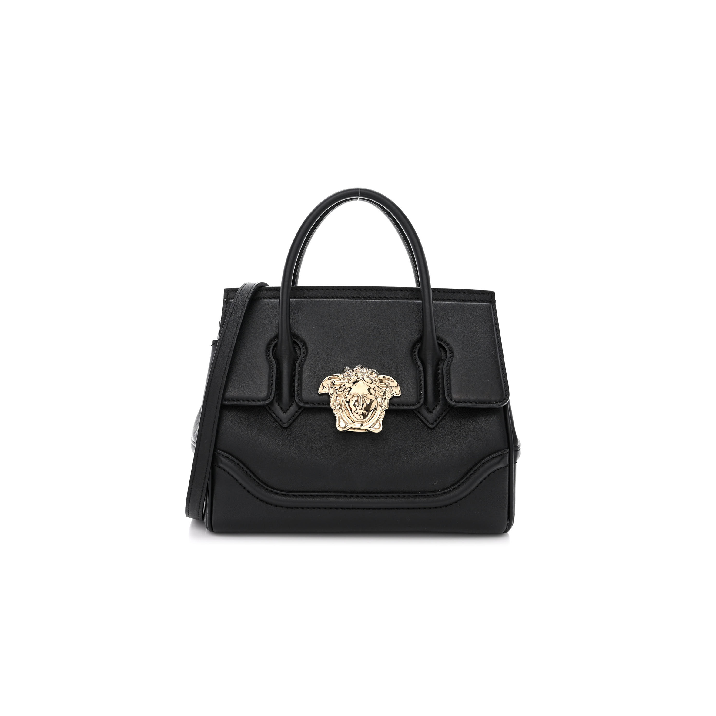 VERSACE CALFSKIN MEDIUM PALAZZO EMPIRE BAG BLACK (25*22*11cm) VERSACE CALFSKIN MEDIUM PALAZZO EMPIRE BAG BLACK (25*22*11cm)
