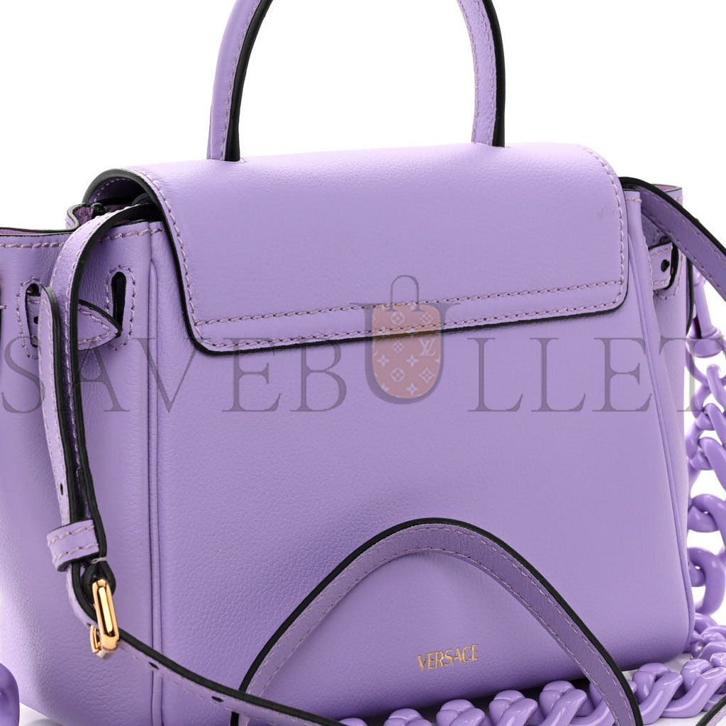 VERSACE GRAINED CALFSKIN CANVAS HOUNDSTOOTH SMALL LA MEDUSA TOP HANDLE BAG PINK MULTICOLOR (20*18*10cm) VERSACE GRAINED CALFSKIN CANVAS HOUNDSTOOTH SMALL LA MEDUSA TOP HANDLE BAG PINK MULTICOLOR (20*18*10cm)
