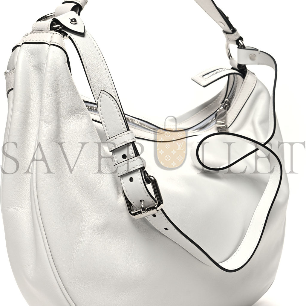 VERSACE CALFSKIN LARGE REPEAT ZIP HOBO WHITE (30*22*9cm) VERSACE CALFSKIN LARGE REPEAT ZIP HOBO WHITE (30*22*9cm)