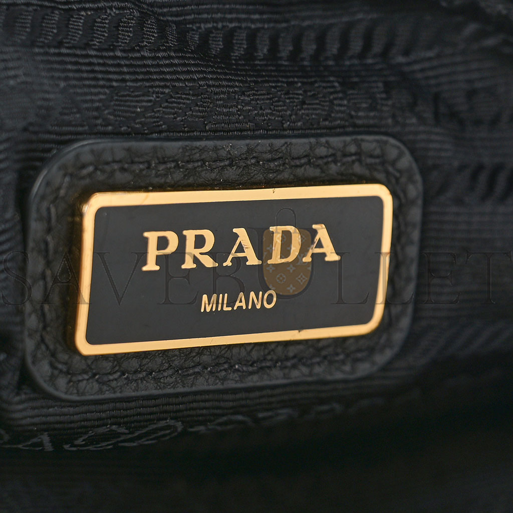 PRADA VITELLO DAINO CAMERA CROSSBODY BLACK (24*15*10cm)