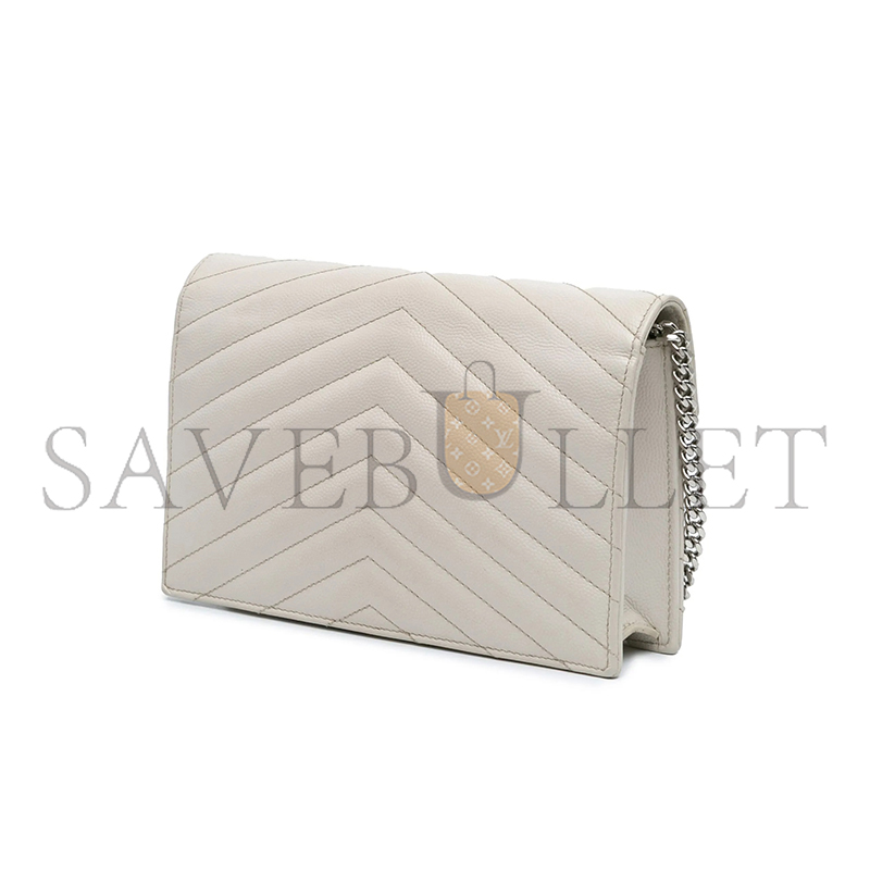 YSL CASSANDRE ENVELOPE CHAIN WALLET IN GRAIN DE POUDRE LEATHER 393953031754 (19*12.5*3.5cm)