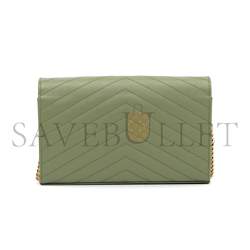 YSL CASSANDRE MATELASSÉ CHAIN WALLET IN GRAIN DE POUDRE EMBOSSED LEATHER 377828BOW013316 (22.5*14*4cm)