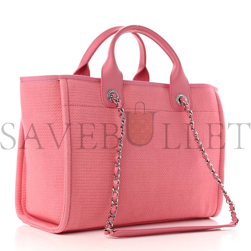 CHANEL MIXED FIBERS SMALL DEAUVILLE TOTE PINK (32*25*15cm)