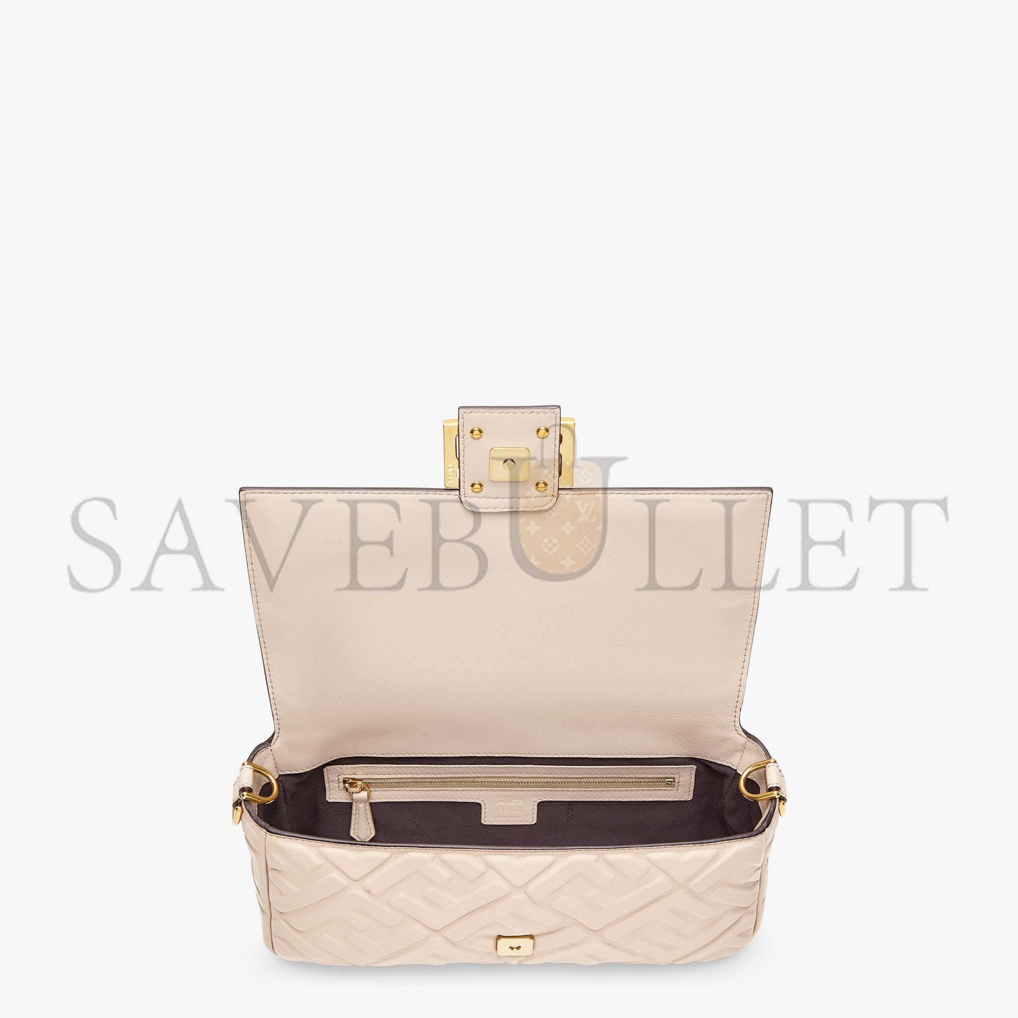 FENDI BAGUETTE - BEIGE NAPPA LEATHER BAG 8BR600A72VF19T5 (27*15*6cm)