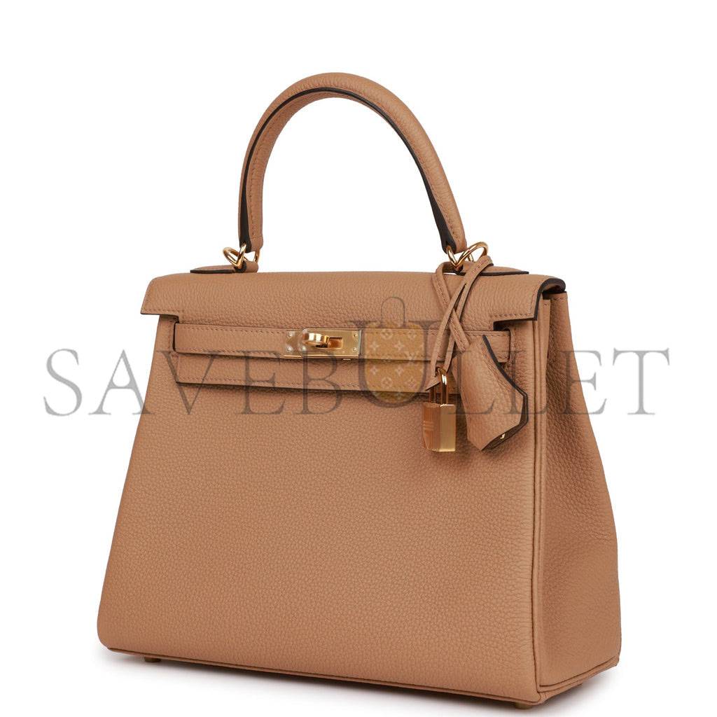 HERMES KELLY RETOURNE 25 CHAI TOGO GOLD HARDWARE HANDMADE (25*17*7cm)