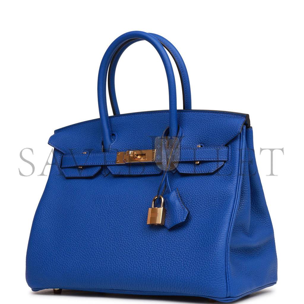 HERMES BIRKIN 30 BLEU ROYAL TOGO GOLD HARDWARE (30cm)