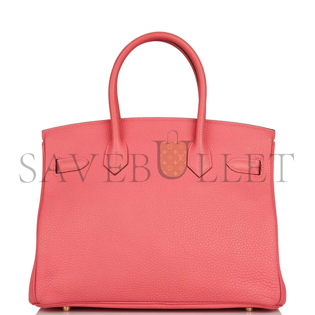 HERMES BIRKIN 30 ROSE LIPSTICK TOGO GOLD HARDWARE (30cm)