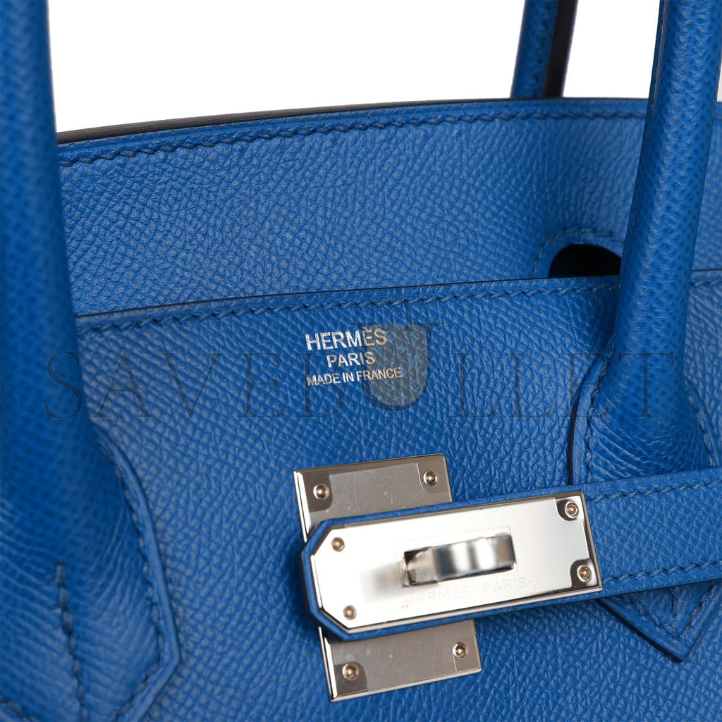 HERMES BIRKIN SELLIER 30 BLEU FRANCE EPSOM PALLADIUM HARDWARE 39822089420894 (30cm)