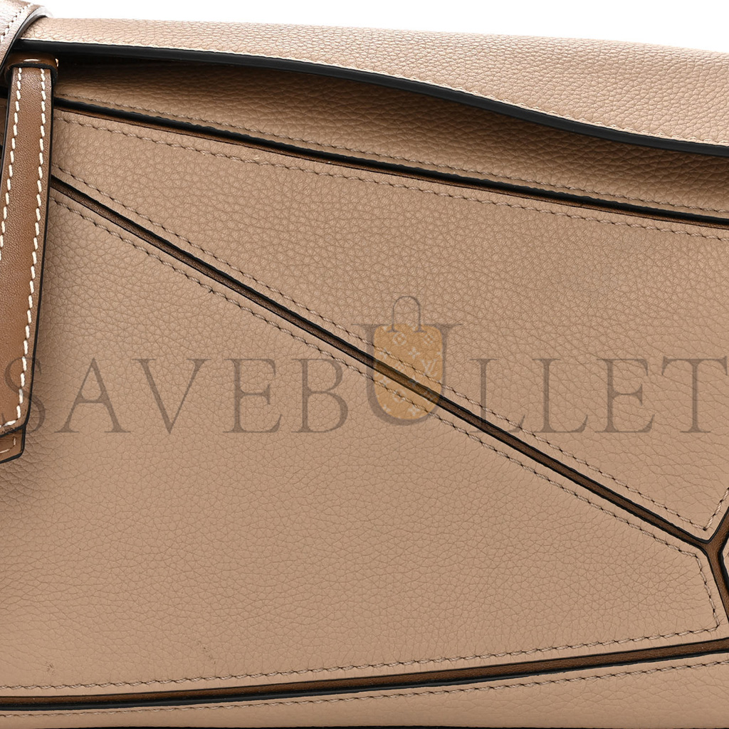 LOEWE GRAINED CALFSKIN SMALL PUZZLE BAG SAND MINK (24*16.5*10.5cm)