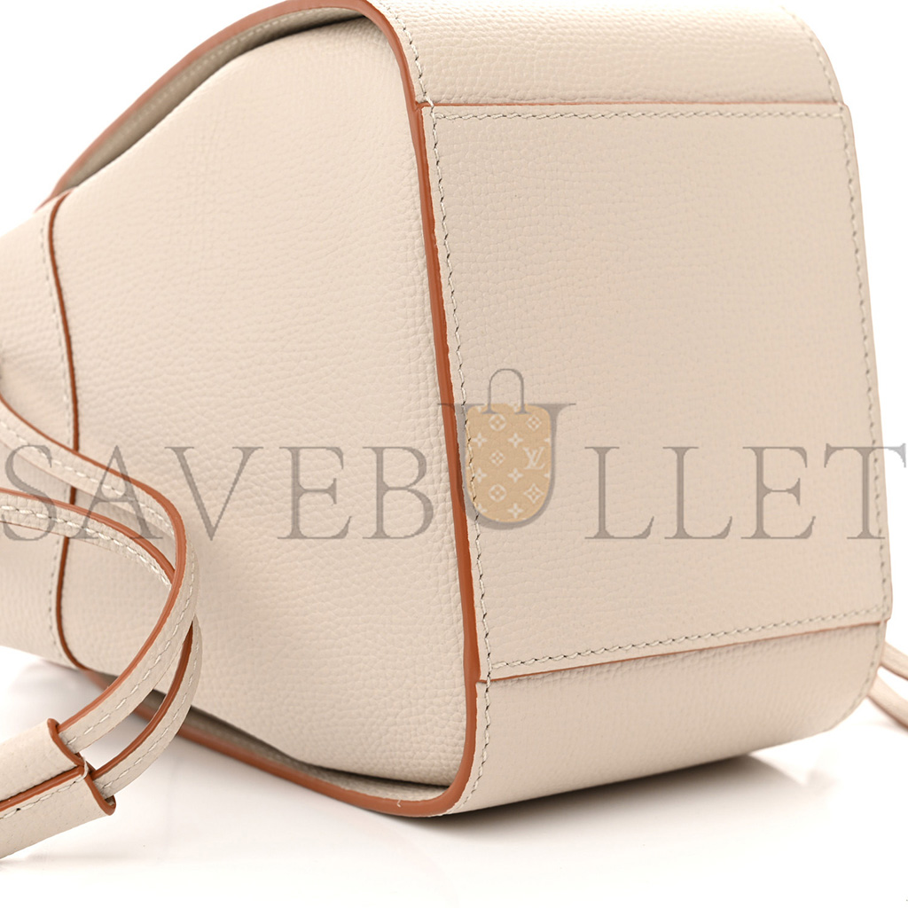 LOEWE PEBBLE GRAIN CALFSKIN MINI HAMMOCK SHOULDER BAG LIGHT GHOST (19*17*11cm)