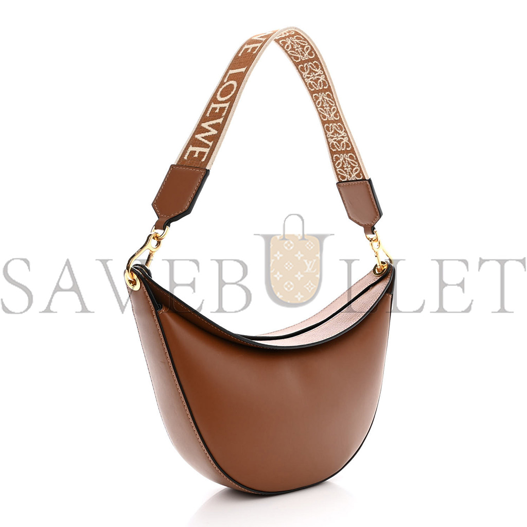 LOEWE SATIN CALFSKIN JACQUARD LUNA BAG PECAN (28*14*6cm)