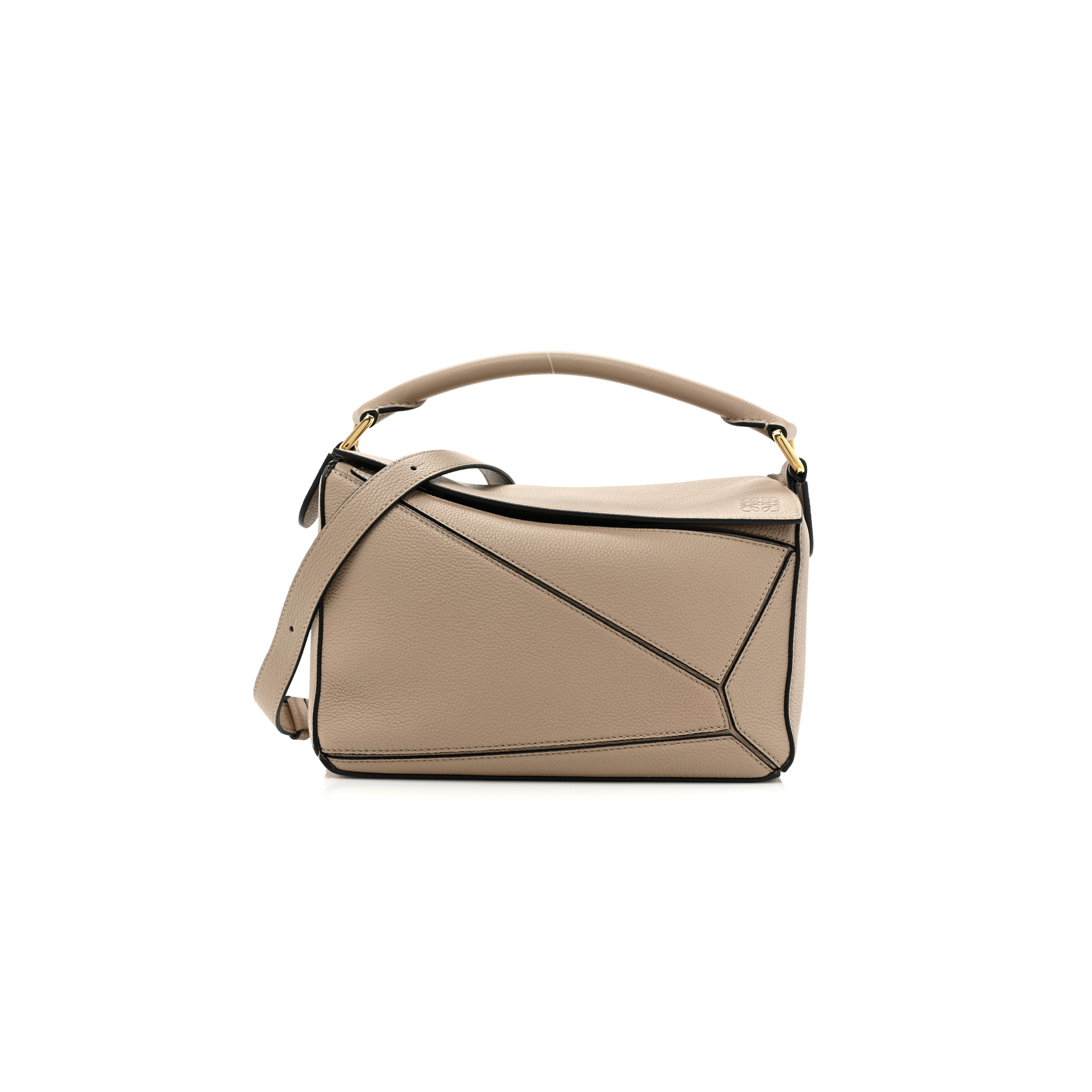 LOEWE GRAINED CALFSKIN SMALL PUZZLE BAG SAND (24*16.5*10.5cm)