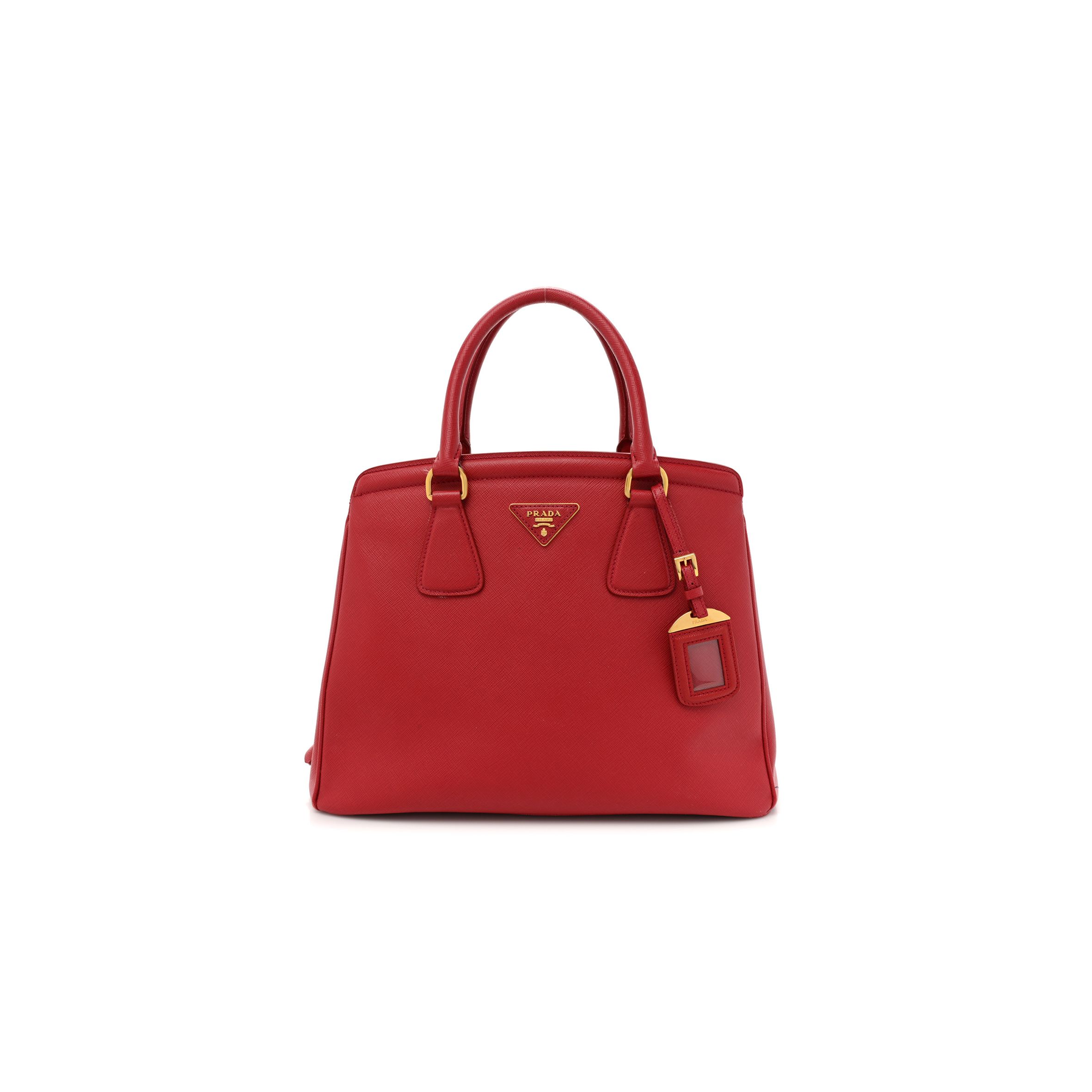 PRADA SAFFIANO LUX PARABOLE TOTE FUOCO (34*26*15cm)