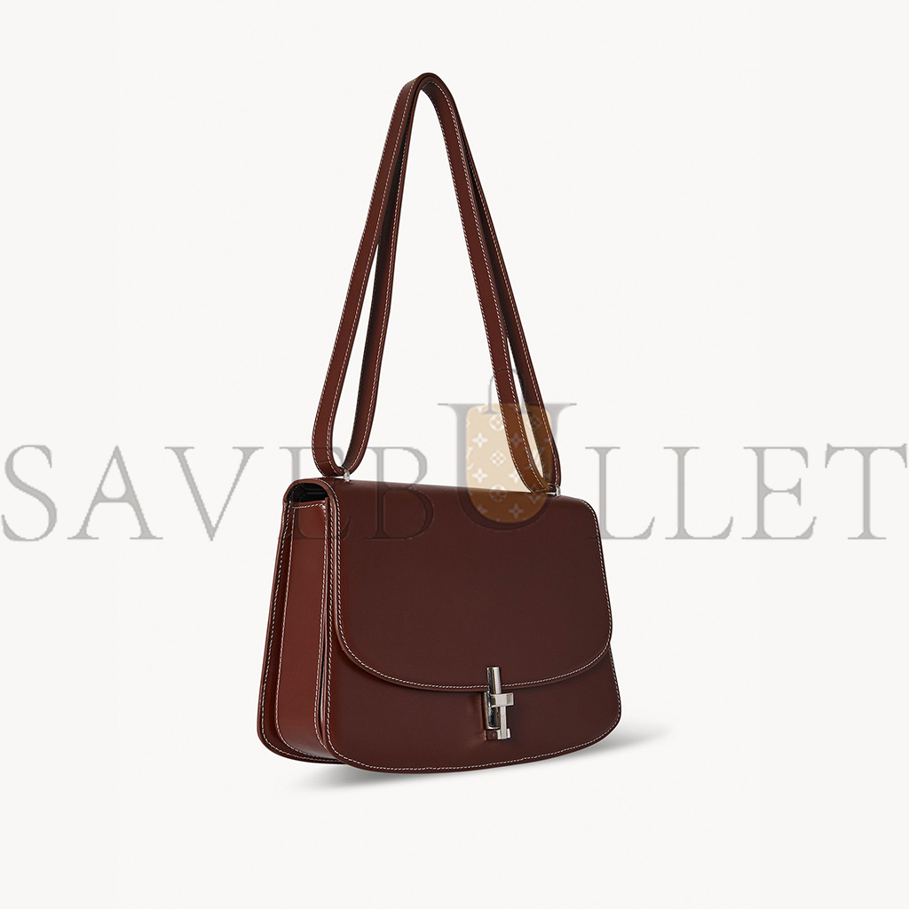 THE ROW SOFIA 10.00 SHOULDER BAG IN LEATHER CHERRY WOOD W1570L60CHYWD (25*18*8cm）