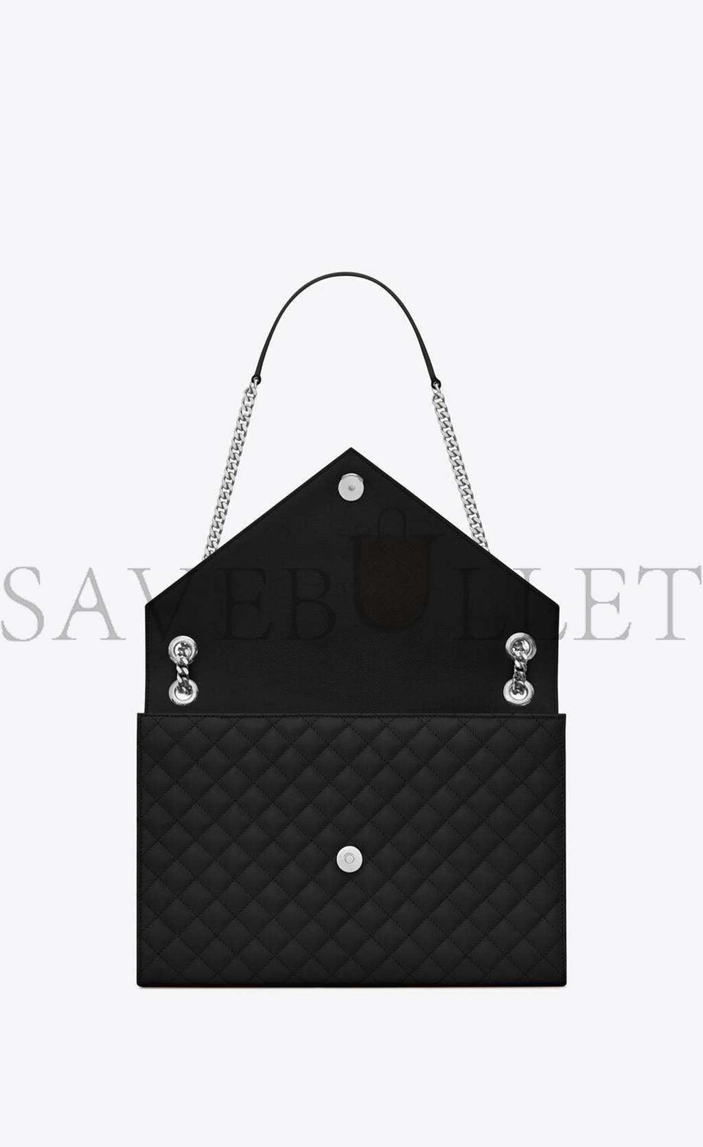 YSL ENVELOPE LARGE BAG IN MIX MATELASS&EACUTE; GRAIN DE POUDRE EMBOSSED LEATHER 600166BOW921000 (31*22*7.5cm)