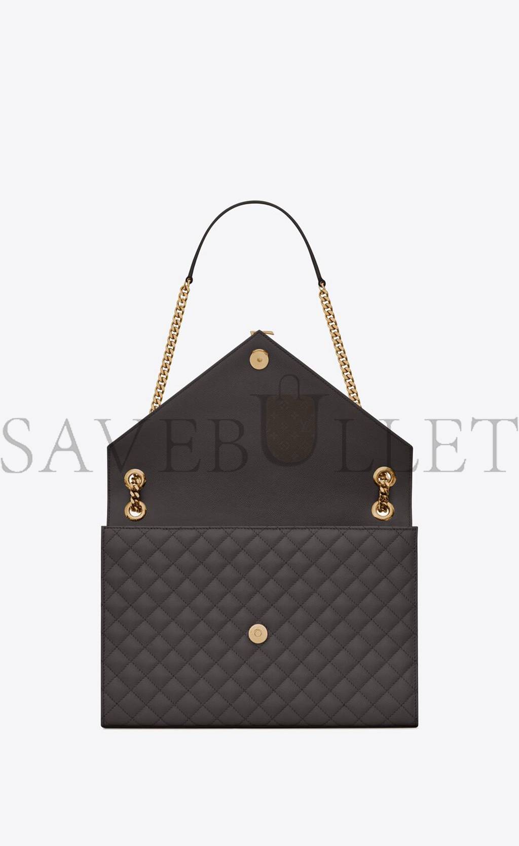 YSL ENVELOPPE LARGE BAG IN MIX MATELASS&EACUTE; GRAIN DE POUDRE EMBOSSED LEATHER 600166BOW971112 (31*22*7.5cm)