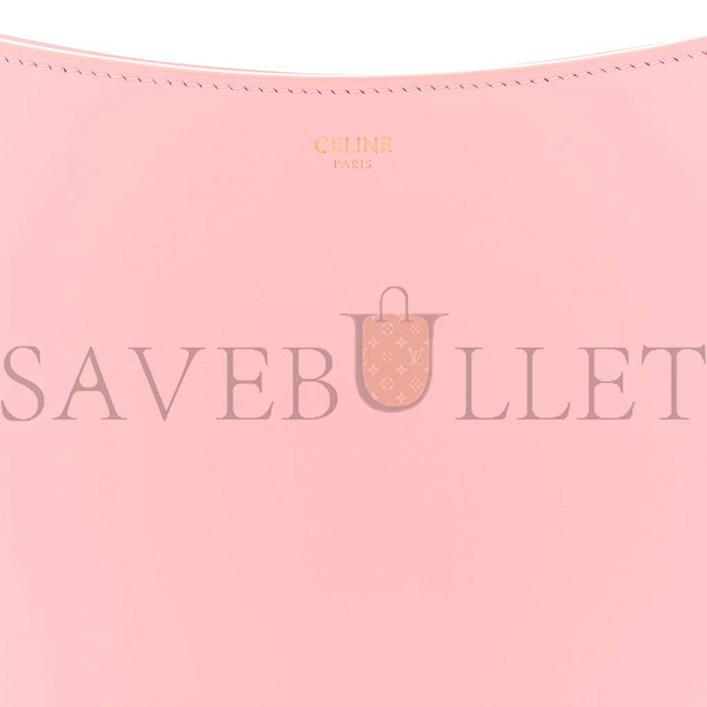 CELINE SHINY CALFSKIN MEDIUM CROQUE BAG PINK (20*16*3cm)