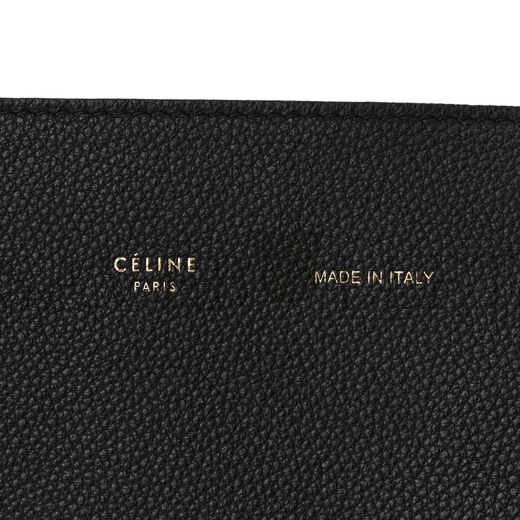 CELINE SOFT GRAINED CALFSKIN SMALL BELT CABAS PHANTOM BLACK (29*27*17cm)