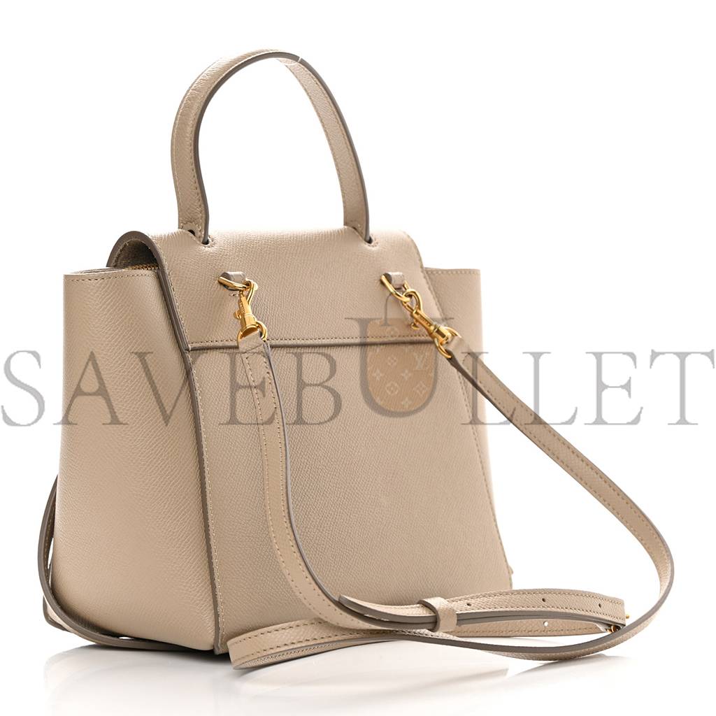 CELINE GRAINED CALFSKIN NANO BELT BAG LIGHT TAUPE (20*18*11cm)