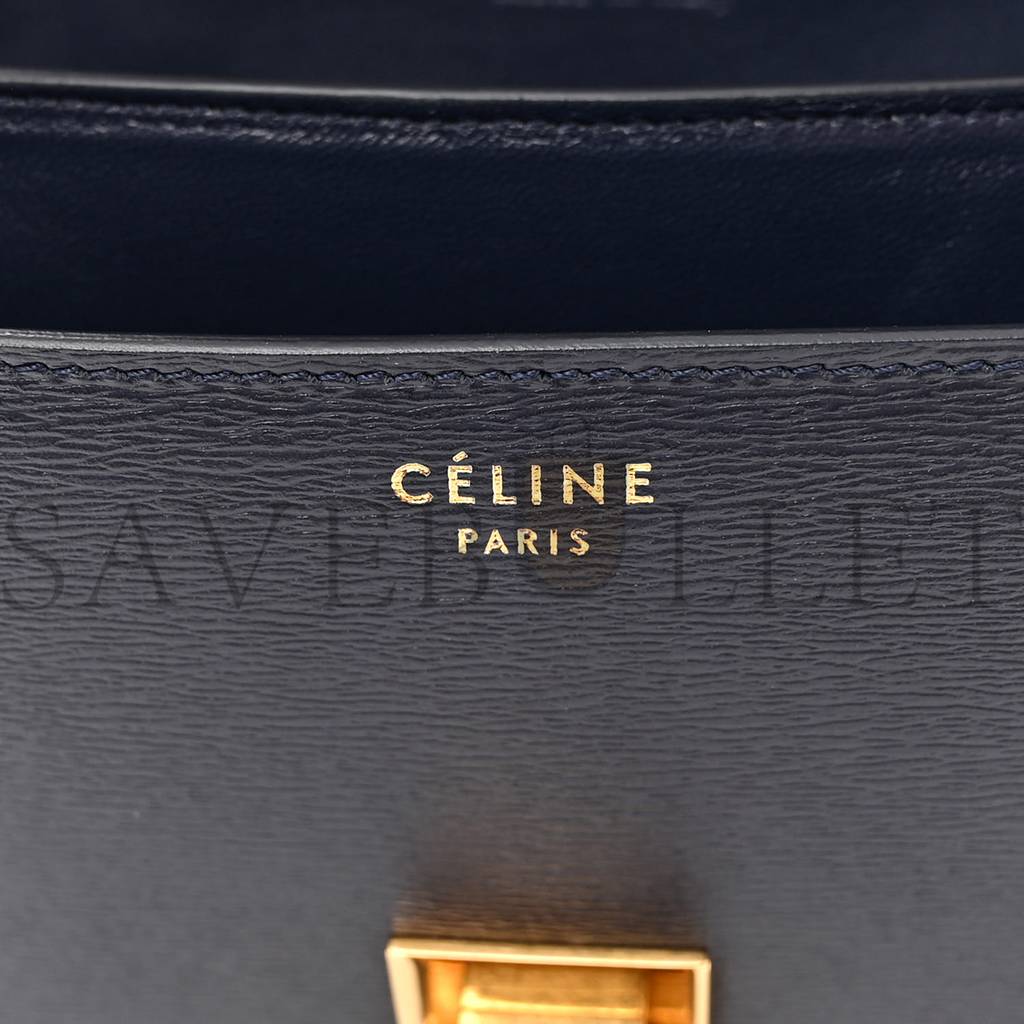 CELINE LIEGE CALFSKIN MEDIUM CLASSIC BOX FLAP BAG DARK BLUE (23*18*6cm)