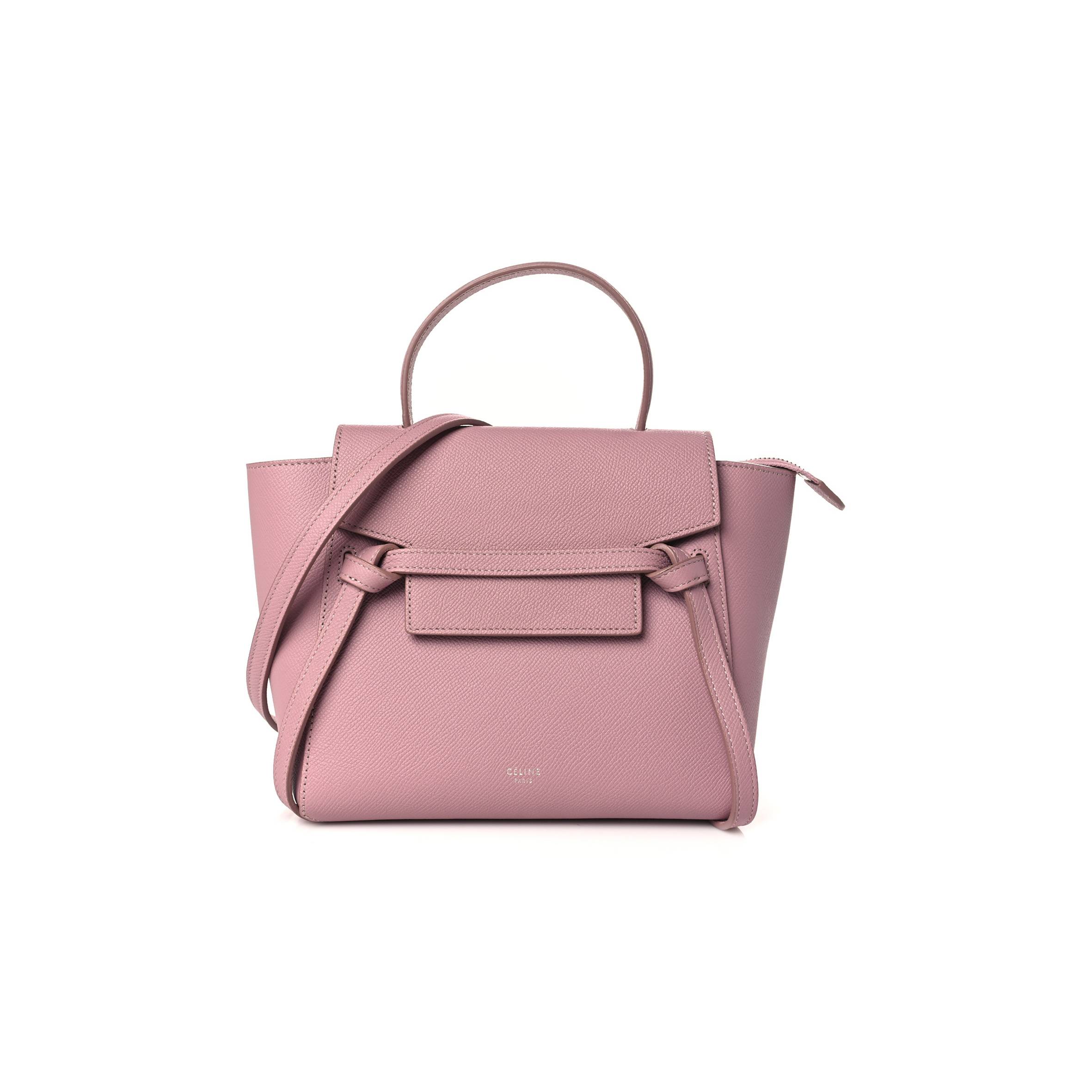 CELINE GRAINED CALFSKIN NANO BELT BAG VINTAGE PINK (20*19*11cm)