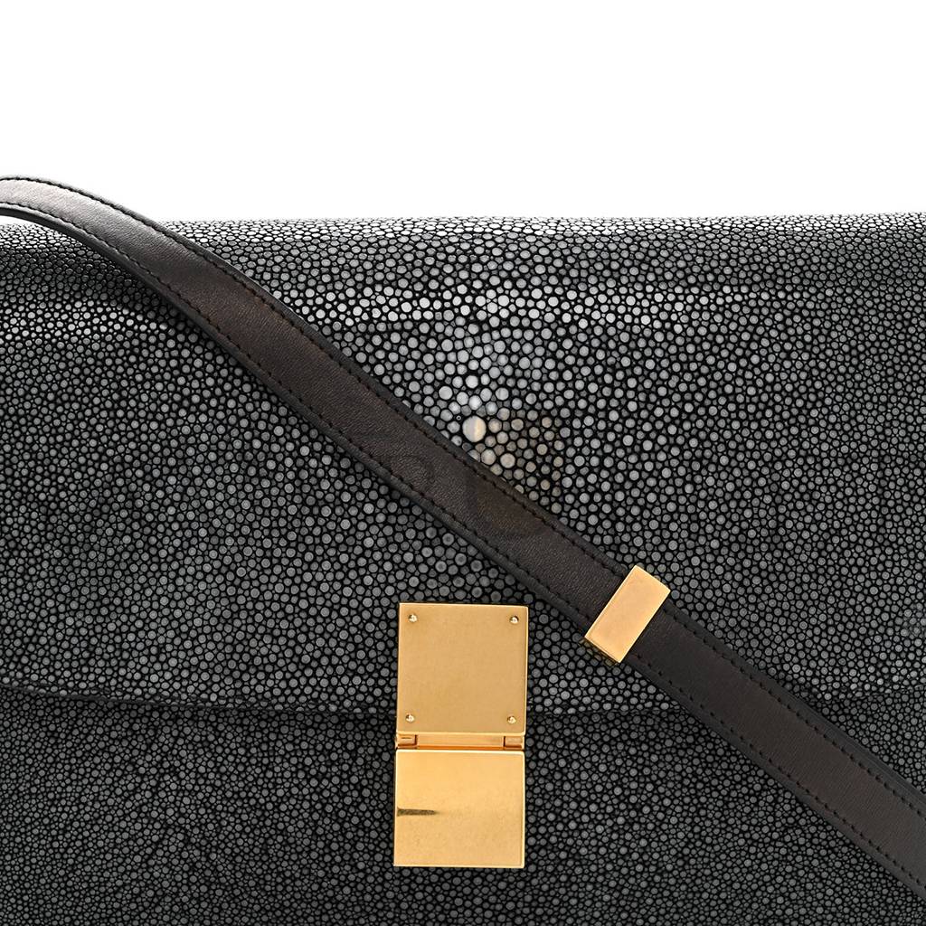 CELINE STINGRAY MEDIUM CLASSIC BOX FLAP BAG BLACK (23*18*8cm)