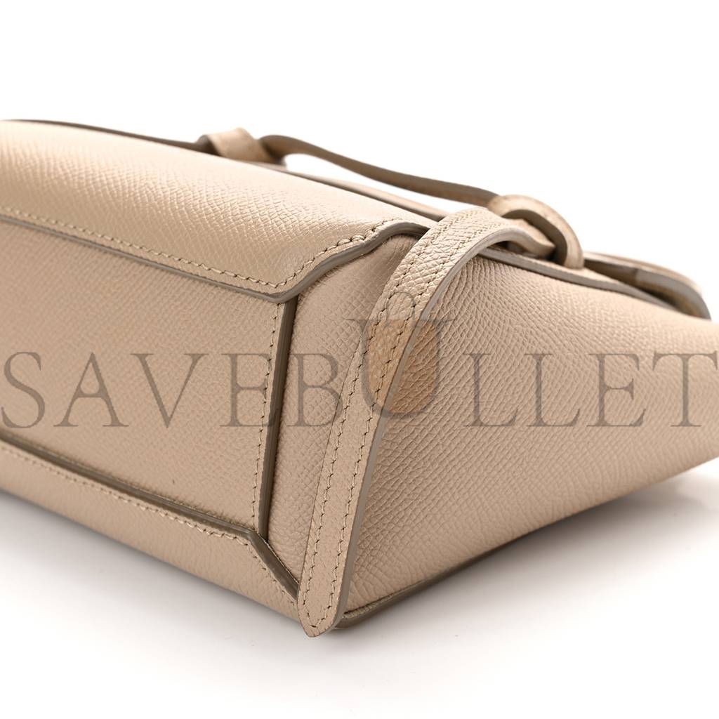 CELINE GRAINED CALFSKIN NANO BELT BAG LIGHT TAUPE (20*18*10cm)